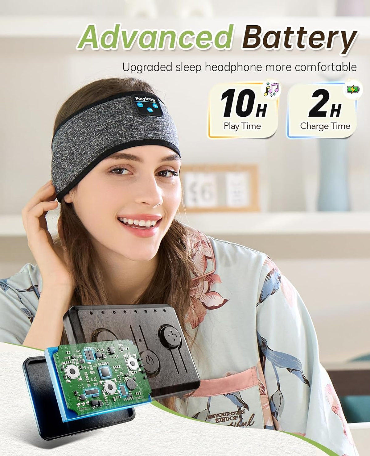 Bluetooth Sleep Headband for Side Sleepers – Soft Wireless Headphones