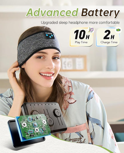 Bluetooth Sleep Headband for Side Sleepers – Soft Wireless Headphones