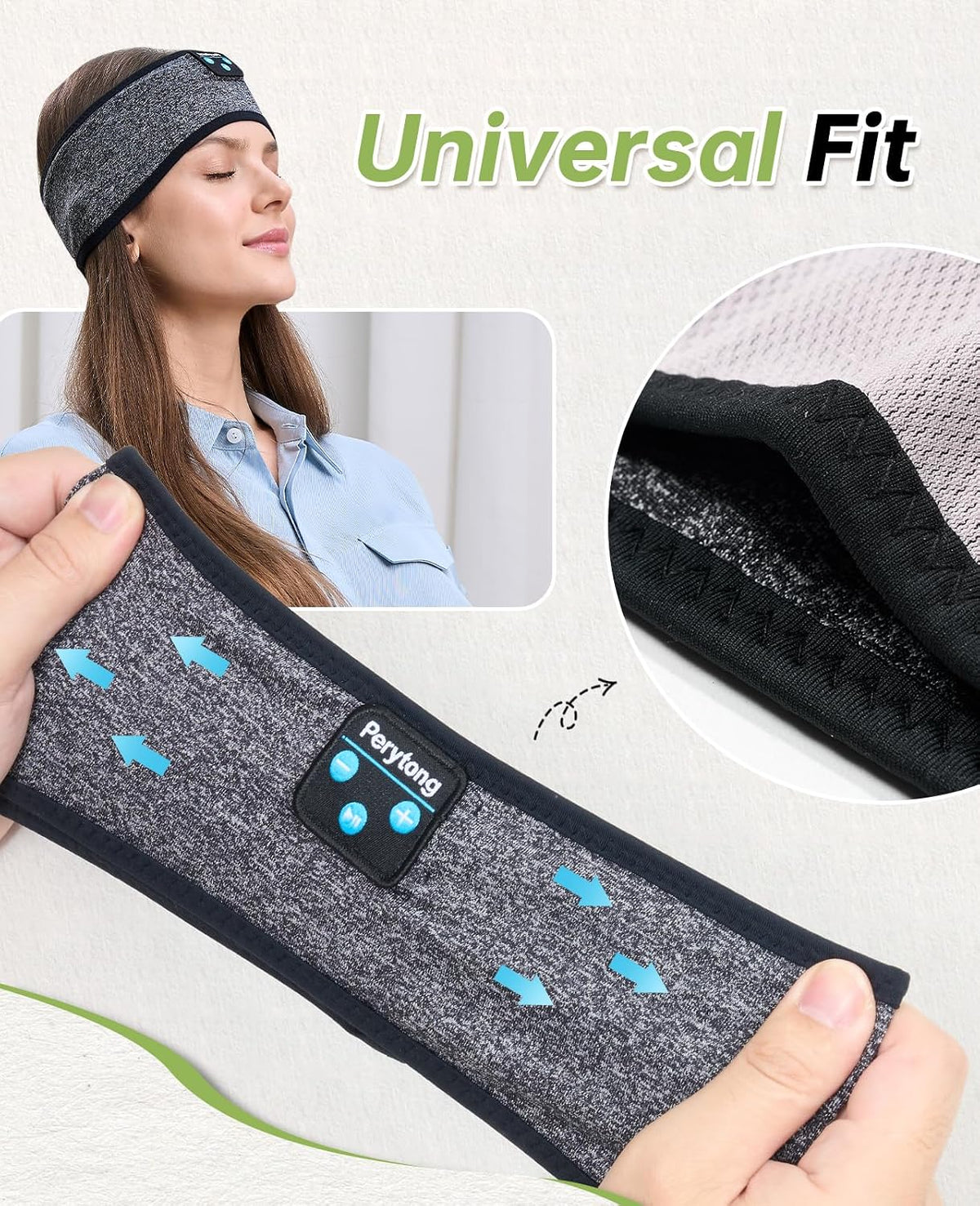 Bluetooth Sleep Headband for Side Sleepers – Soft Wireless Headphones