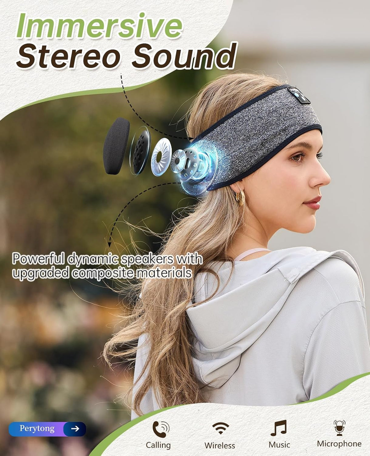 Bluetooth Sleep Headband for Side Sleepers – Soft Wireless Headphones