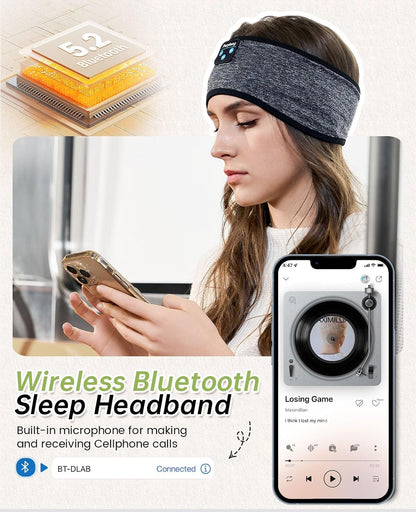Bluetooth Sleep Headband for Side Sleepers – Soft Wireless Headphones