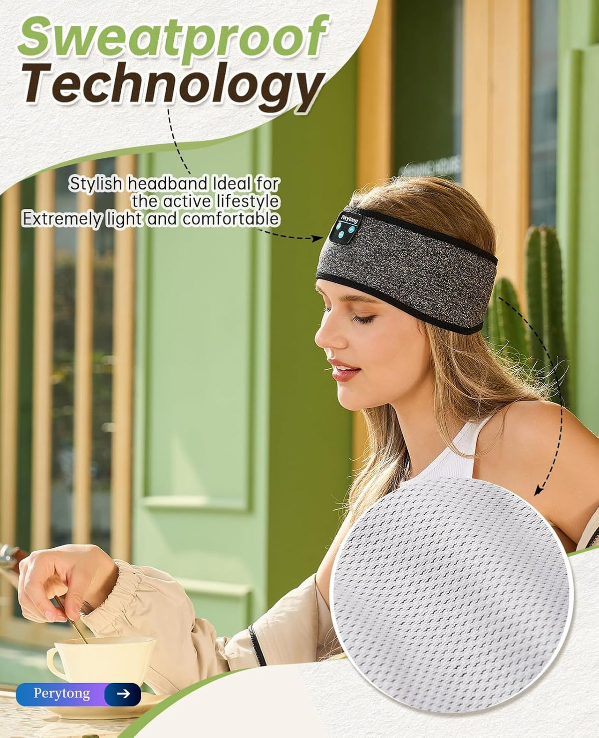 Bluetooth Sleep Headband for Side Sleepers – Soft Wireless Headphones